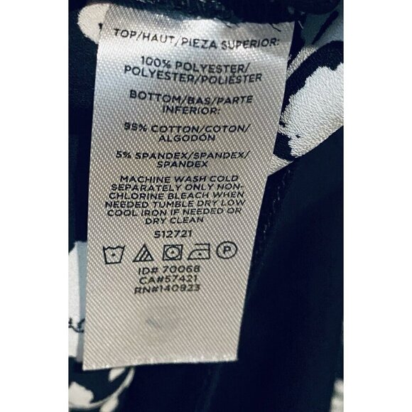 LOFT Top Womens Medium Black Floral Bodysuit Button Front V Neck Romantic Work - Picture 7 of 8